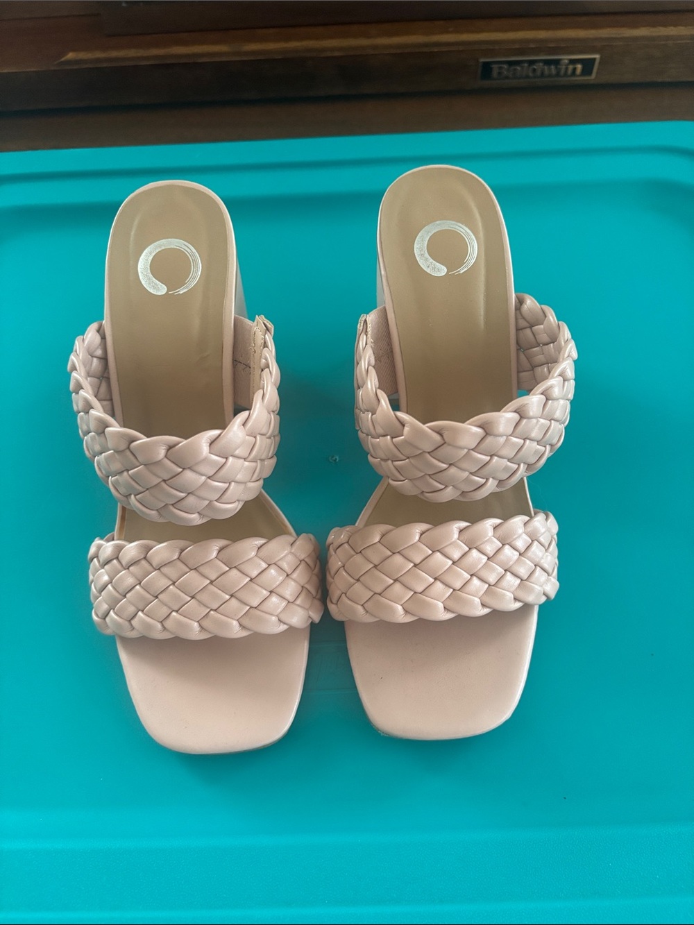Braided Strap Women's Slide Sandals - Blush Pink